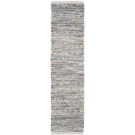 Safavieh Rag Rug Hand Woven Round Rug- Grey - Multi- 6 x 6 ft. RAR121A-6R